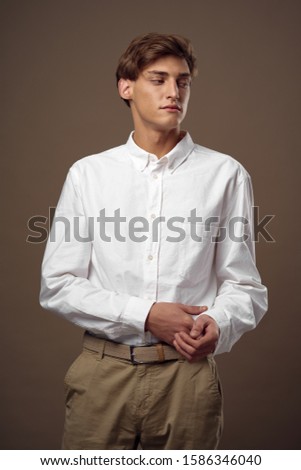 Elegant business man shirt glasses official professional job