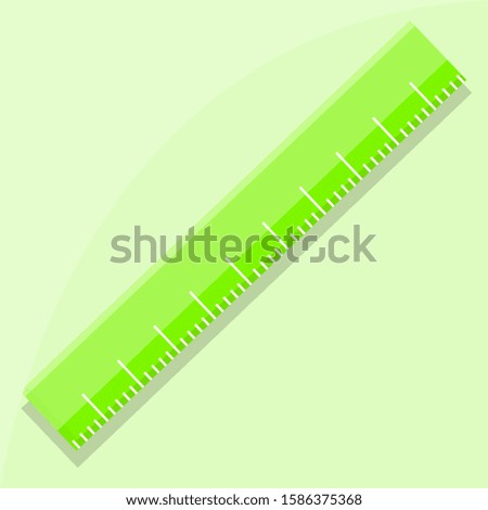 
Green ruler icon. Flat isolated illustration of rule vector icon for any web design