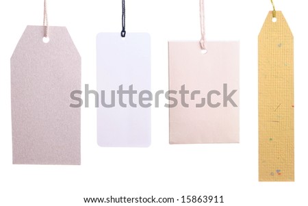 Set of paper tags isolated