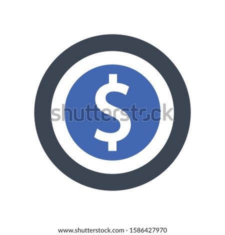 Dollar coin icon, Vector Graphics 