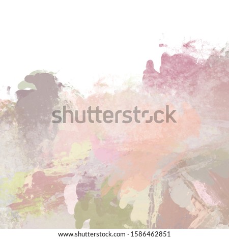 pastel colored hand drawn stained background pattern with white upper area