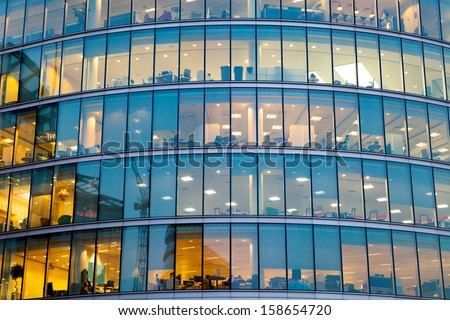 windows office building for background  Royalty-Free Stock Photo #158654720