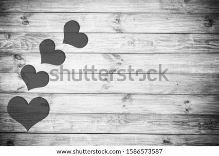 old wood background design Valentine's day background withhearts on wooden planks