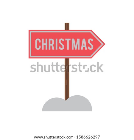 arrow signal with christmas lettering vector illustration design