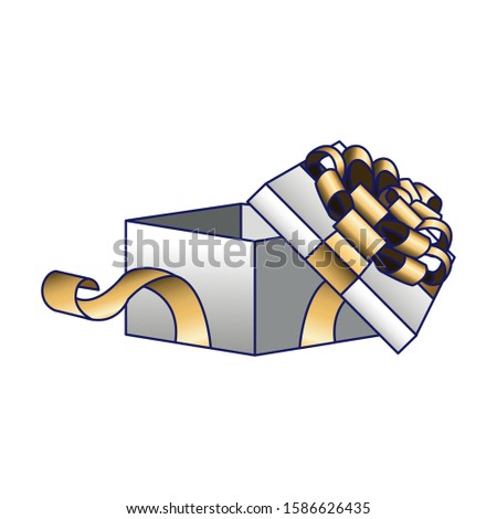 opened gift box icon over white background, vector illustration
