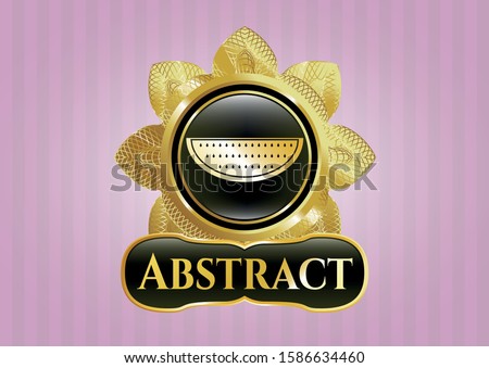  Golden badge with watermelon icon and Abstract text inside