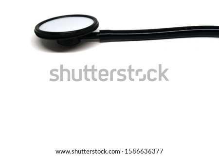 Black Doctor stethoscope isolated white background - Medical healthcare object concept 