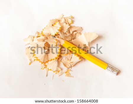 pencil shavings and sharpener , education concept