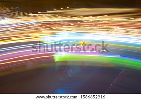 Abstract colourful light pattern long exposure