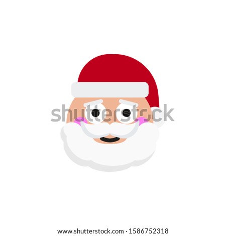 Santa claus emoji happy icon on a white background