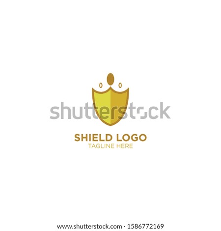 shield with crown logo design template