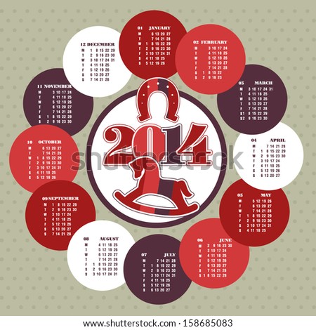 Calendar new year. Vector illustration.