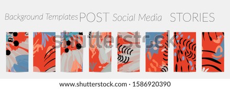Creative backgrounds for social media. Editable story templates. Pastel colored with hand drawn scribbles promotional backgrounds for social media apps.