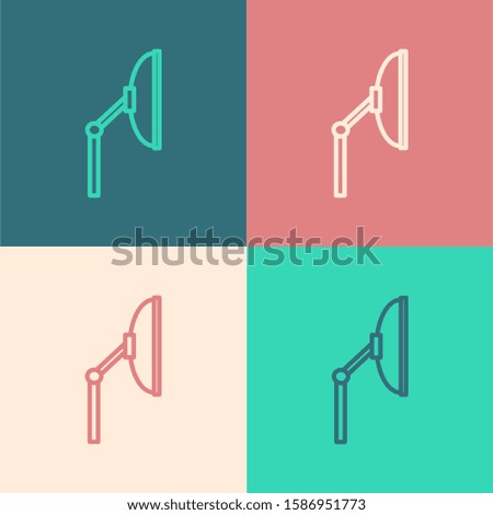 Color line Windscreen wiper icon isolated on color background.  Vector Illustration