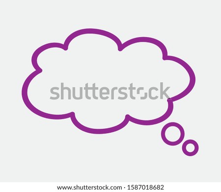 Silhouette think bubble isolated on gray background. Trendy think bubble in flat style. Dream cloud template for social network and label. Creative thought balloon. Dream cloud vector