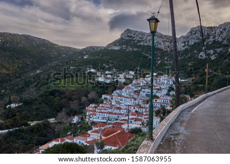 Photo of a traditional Greek village Velanidia in Laconia, Greece