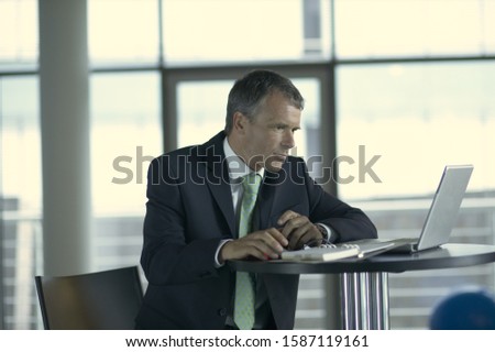 Businessman working on a laptop