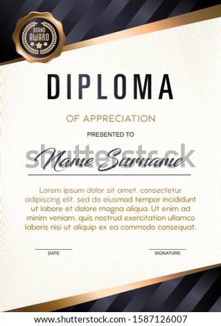 Diploma template luxury and Certificate style,vector illustration eps10