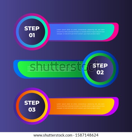 Steps option for Infographic Template, gradient modern style in vector