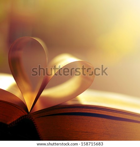 Heart from book pages Royalty-Free Stock Photo #158715683