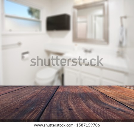 Table Top And Blur Interior of The Background. For montage product display or design key visual layout. - Image