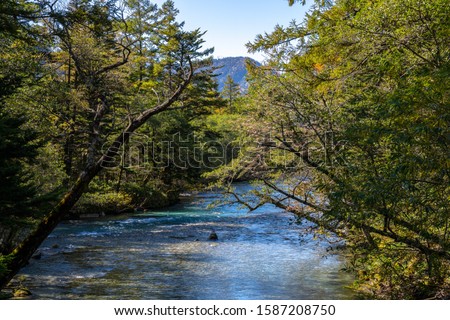Beautiful nature Asazugawa river in Kamikochi National Park, Matsumoto, Nagano, Japan