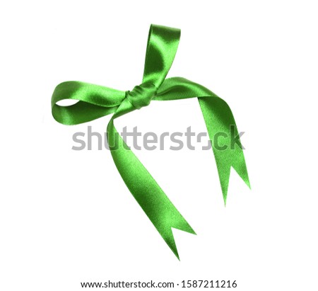 Qualitative photo of fabric brown ribbon. Isolated on a white background