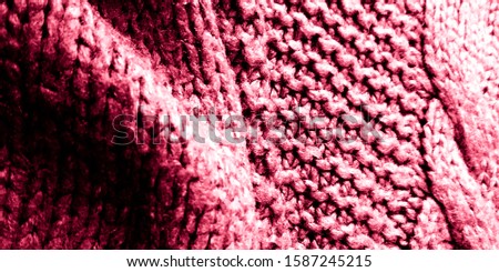 Knitting Wool Texture. Coral Sweater Background. White Knit Fabric Rib. Scandinavian Design. Knitted Fabric Background. Bright Pattern. White Scandinavian Christmas.