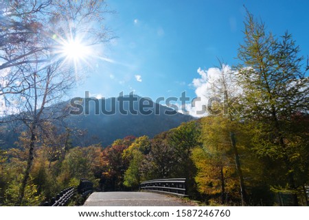 Landscape of fall colors in Nikko Japan