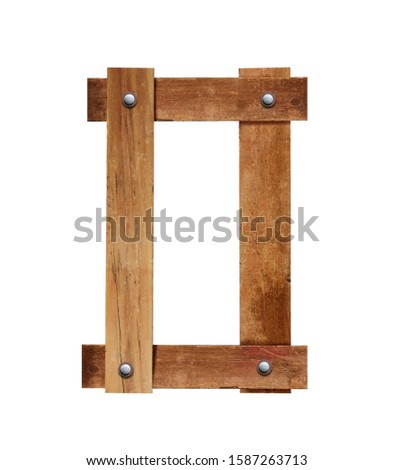 Wood font, wooden plank font NUMBER 0