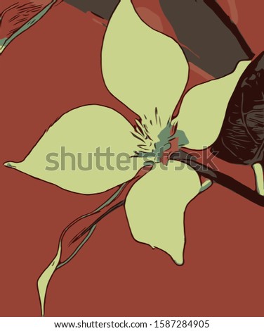 Beautiful colorful flower illustration. fashion bloom pattern for Silk scarf, decoration for cards, cover of books.