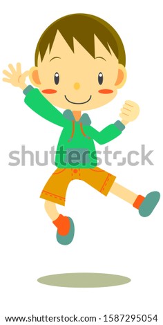 children jumping with having fun