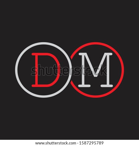 DM Initial letter linked circle capital monogram logo modern template