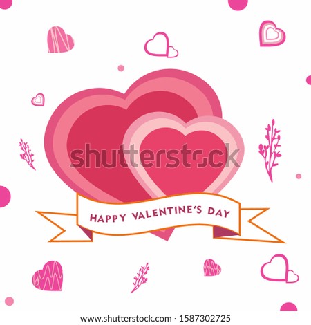 Valentines day background, love design with hearts vector illustration