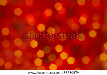 Red christmas abstract background, blurred lights - bokeh