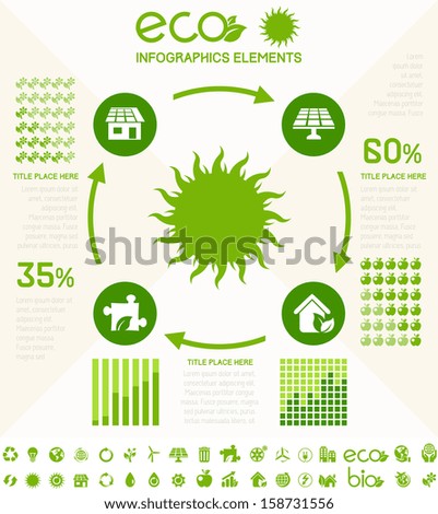Ecology InfogFlat Infographic Elements. Opportunity to Highlight any Country on the World Map. Vector Illustration EPS 10.