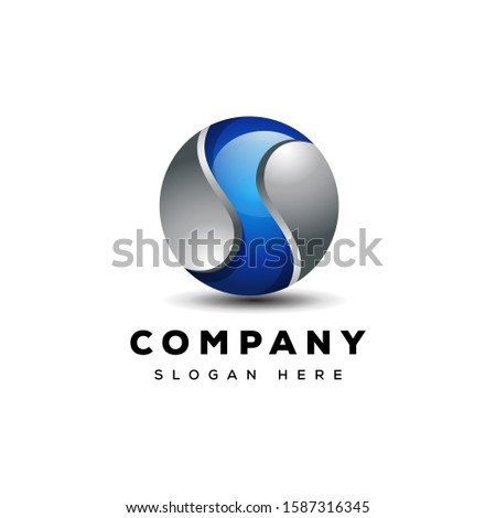 letter s 3d globe logo design ready to use