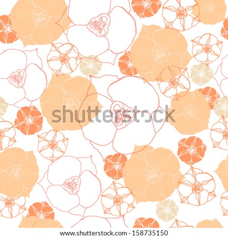 Floral seamless pattern. Vector background with flowers.