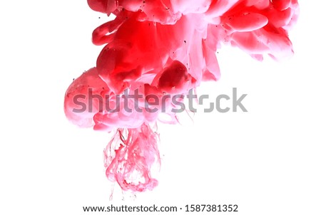 Pink abstract background. Stylish modern background. Watercolor ink in water. Powerful explosion of paints on a white background. Cool trending screensaver.