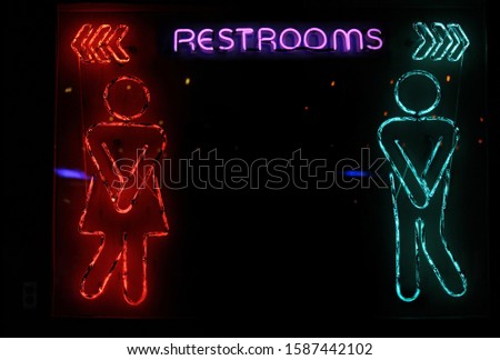 Vintage Neon Restroom Signs Photo Composite