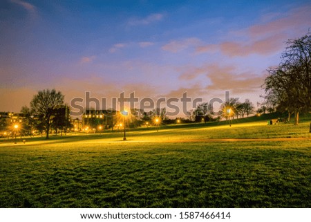 Night view at Primrose Hill in London England, UK
