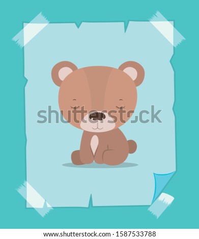 Cute bear cartoon design, Animal zoo life nature character childhood and adorable theme Vector illustration