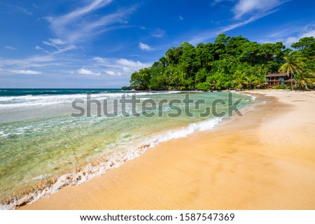 The beautiful Red Frog Beach, Bocas del Toro, Panama Royalty-Free Stock Photo #1587547369