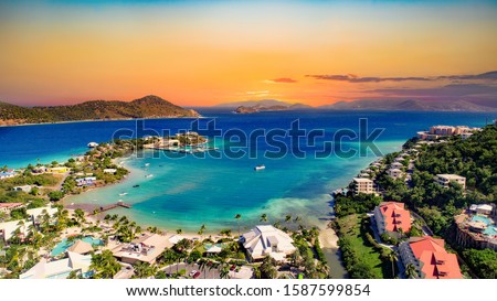 St Thomas US Virgin Islands Drone Aerial Royalty-Free Stock Photo #1587599854