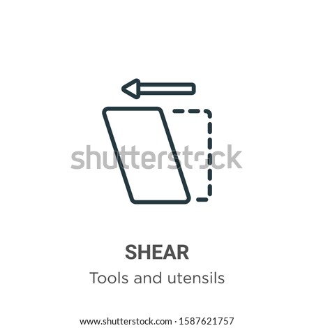 Shear outline vector icon. Thin line black shear icon, flat vector simple element illustration from editable tools and utensils concept isolated on white background