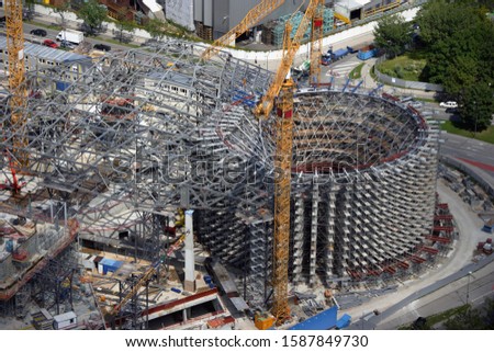 High angle view of construction in Munich