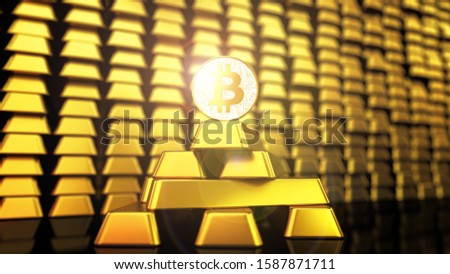 Bitcoin Crypto Currency Gold Bar
