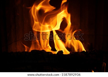 Images of fire on wood