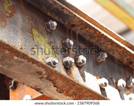 Rusty nuts in an abandoned steel plant