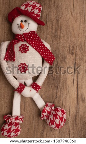 wooden background with a beautiful santa claus